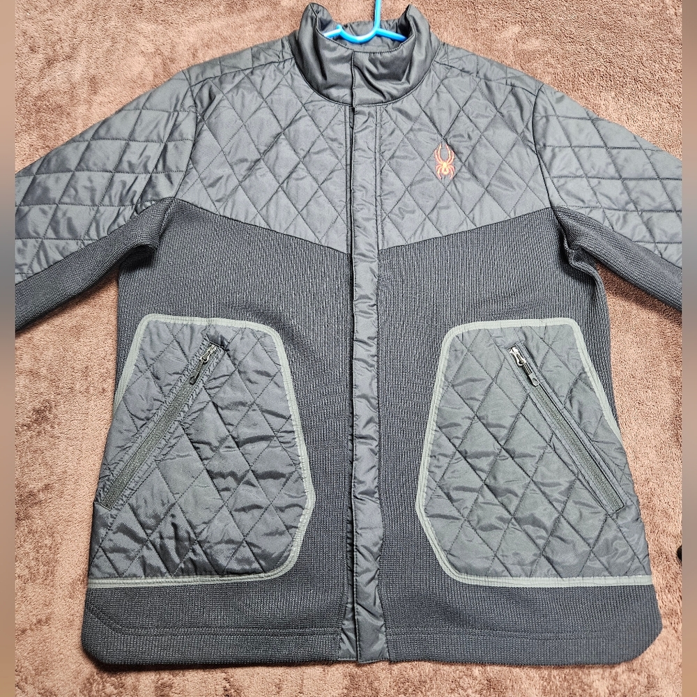 Spyder Men's Dark Gray Quilted Performance Jacket